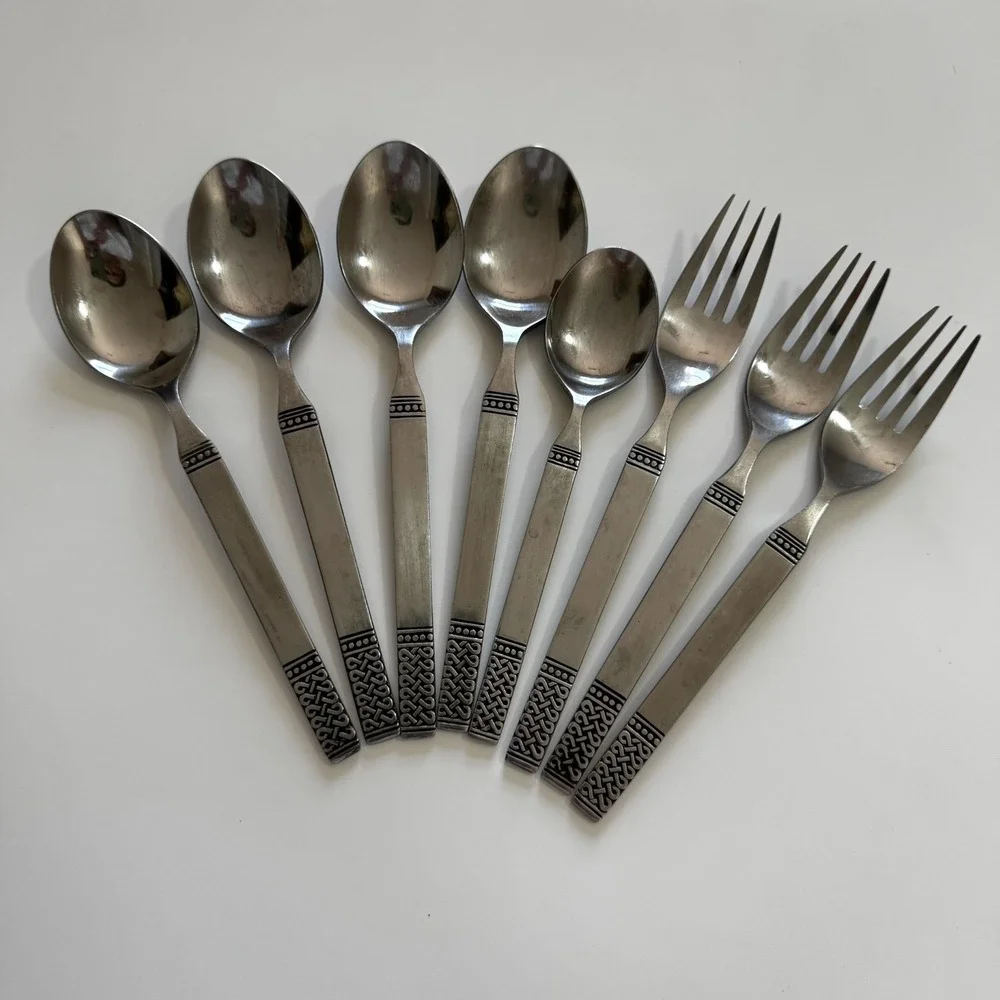 DANIKA MSI Celtic‎ Knot Stainless Mixed Lot 8 Pc Forks And Spoons Japan MCM